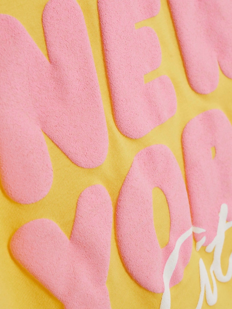 River Island Yellow New York T-Shirt - Image 4 of 4