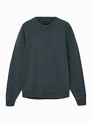 AllSaints Blue Milo Crew Neck Sweatshirt - Image 7 of 7