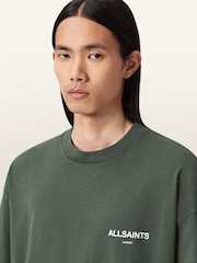 AllSaints Green Halcyon Short Sleeve Crew T-Shirt - Image 1 of 8