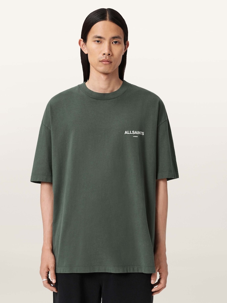 AllSaints Green Halcyon Short Sleeve Crew T-Shirt - Image 2 of 8