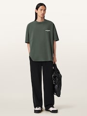AllSaints Green Halcyon Short Sleeve Crew T-Shirt - Image 6 of 8