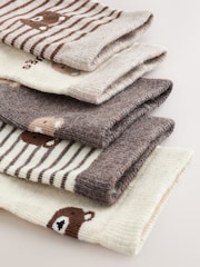 Neutral Bears Character Cotton Rich Socks 5 Pack - Image 2 of 3