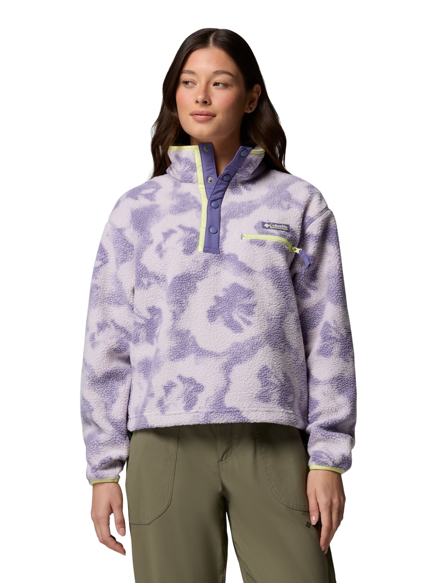 Buy Columbia Lilac Helvetia™ II Printed Cropped Half Snap Fleece