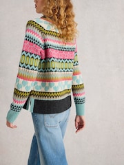 White Stuff Blue Phoebe Fairisle Jumper - Image 3 of 6