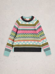 White Stuff Blue Phoebe Fairisle Jumper - Image 5 of 6