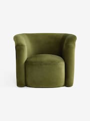 MADE.COM Olive Green Velvet Enya Accent Chair - Image 5 of 5