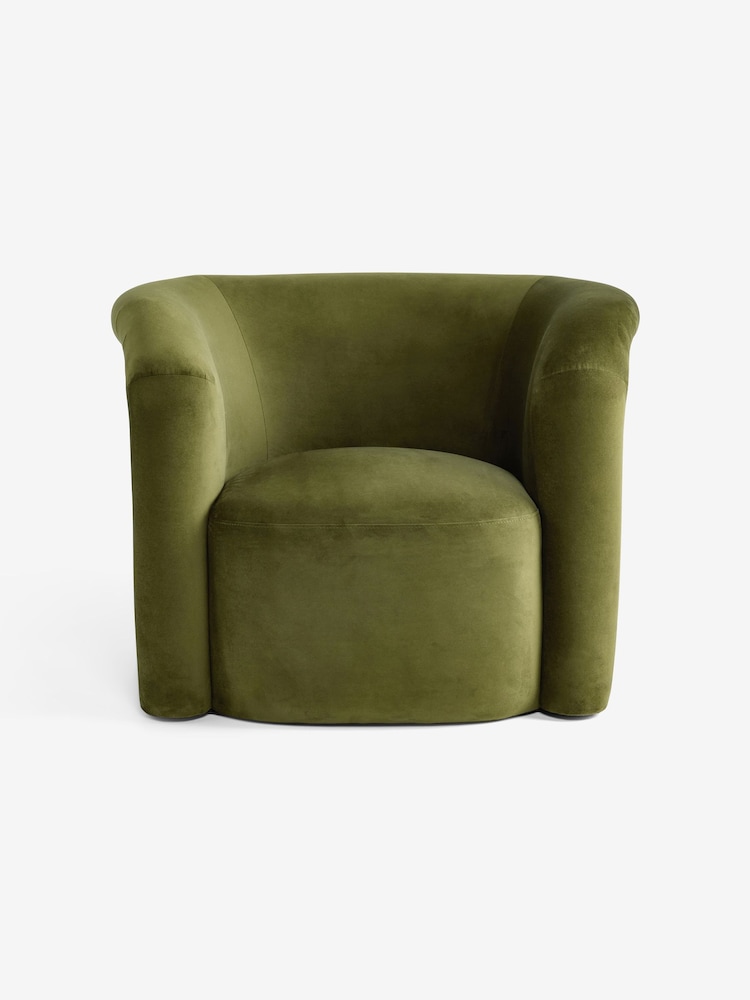 MADE.COM Olive Green Velvet Enya Accent Chair - Image 5 of 5 MADE.COM Olive Green Velvet Enya Accent Chair - Image 5 of 5