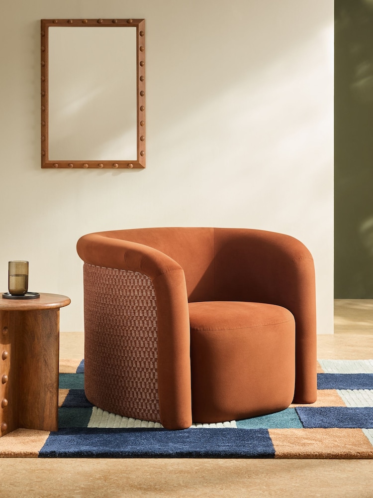 MADE.COM Lanzo Rust Orange Enya Accent Chair - Image 1 of 5 MADE.COM Lanzo Rust Orange Enya Accent Chair - Image 1 of 5