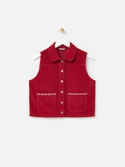 Oliver Bonas Corduroy Collared Sleeveless Jacket - Bild 1 von 6