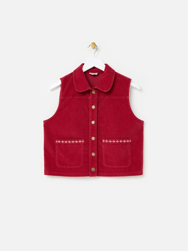 Oliver Bonas Corduroy Collared Sleeveless Jacket - Bild 1 von 6