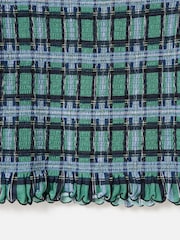 Oliver Bonas Green Checked Shirred Mesh Top - Image 8 of 8
