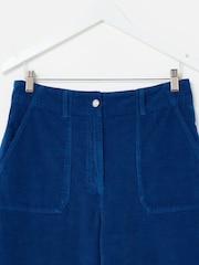 Oliver Bonas Blue Corduroy Cropped Wide Leg Trousers - Image 5 of 7