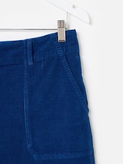 Oliver Bonas Blue Corduroy Cropped Wide Leg Trousers - Image 6 of 7