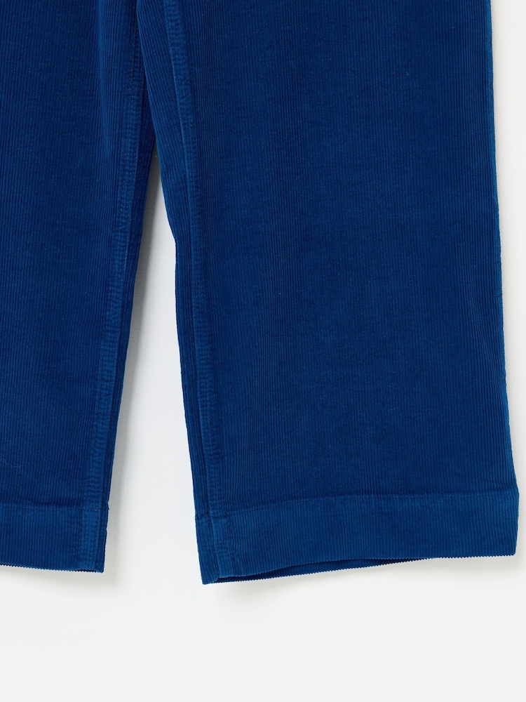 Oliver Bonas Blue Corduroy Cropped Wide Leg Trousers - Image 7 of 7