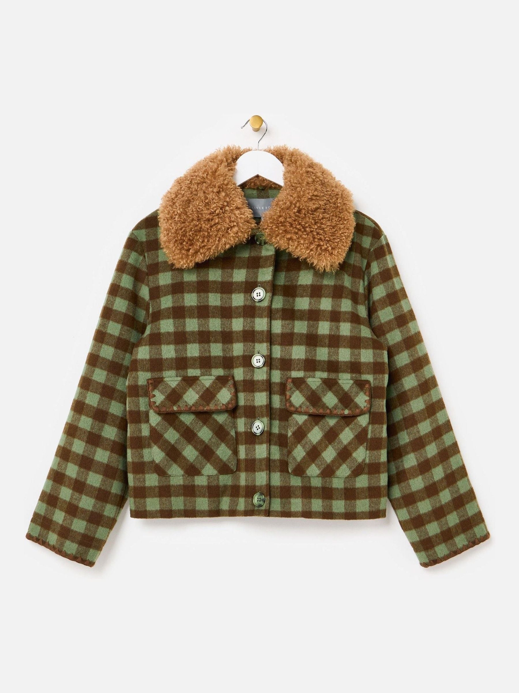 Buy Oliver Bonas Green Checked Coat from the Next UK online shop