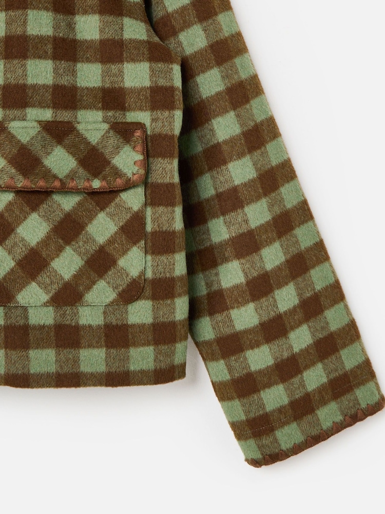 Oliver Bonas Green Checked Coat - Image 8 of 8 Oliver Bonas Green Checked Coat - Image 8 of 8
