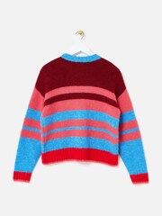 Oliver Bonas Red Striped Knitted Bomber Jacket - Image 4 of 7