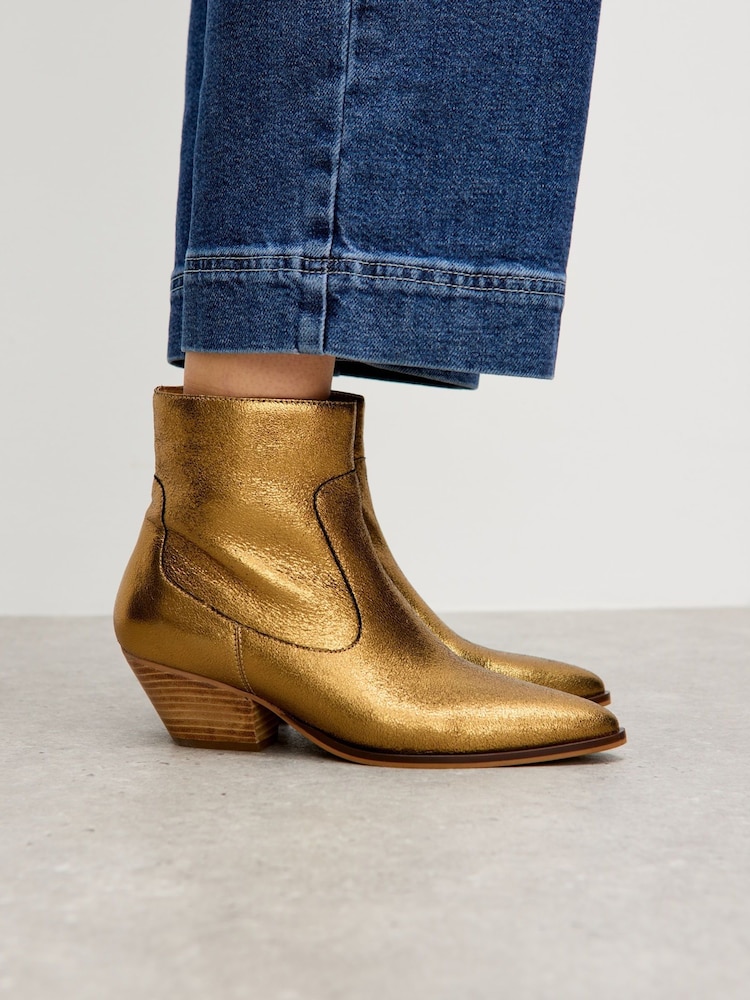 Oliver Bonas Metallic Western Cowboy Boots - Image 1 of 7 Oliver Bonas Metallic Western Cowboy Boots - Image 1 of 7