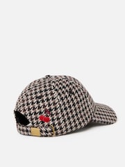 Oliver Bonas Black Houndstooth Cherry Motif Cap Hat - Image 3 of 5