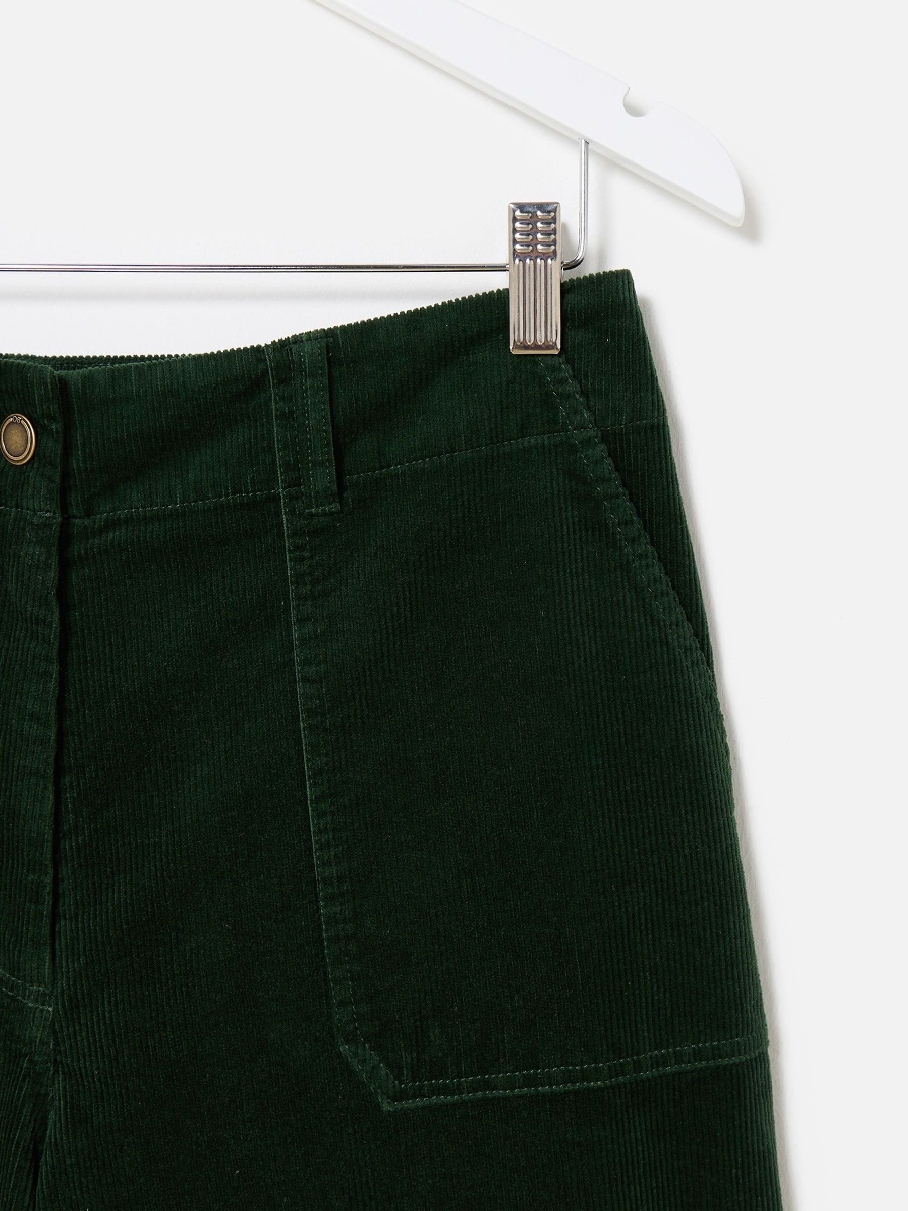 Buy Oliver Bonas Green Corduroy Cropped Wide Leg Trousers from the