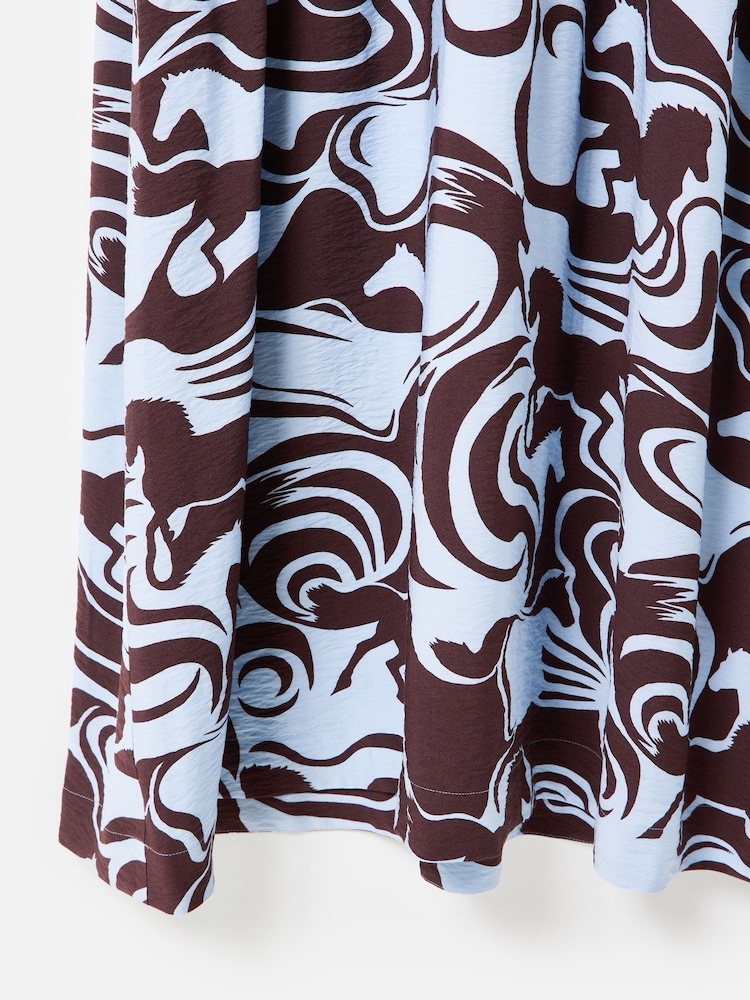 Oliver Bonas Brown Horse Print V-Neck Midi Dress - Image 7 of 7 Oliver Bonas Brown Horse Print V-Neck Midi Dress - Image 7 of 7