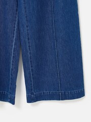 Oliver Bonas Blue Washed Seam Detail Wide Leg Jogger Trousers - Image 7 of 7