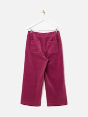 Oliver Bonas Purple Corduroy Cropped Wide Leg Trousers - Image 4 of 8