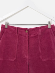 Oliver Bonas Purple Corduroy Cropped Wide Leg Trousers - Image 5 of 8