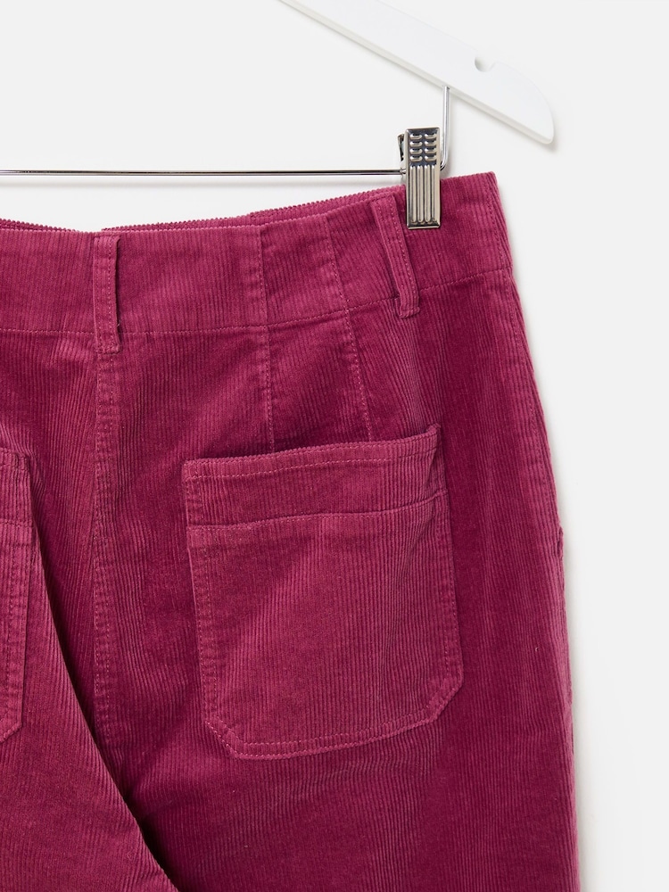 Oliver Bonas Purple Corduroy Cropped Wide Leg Trousers - Image 8 of 8