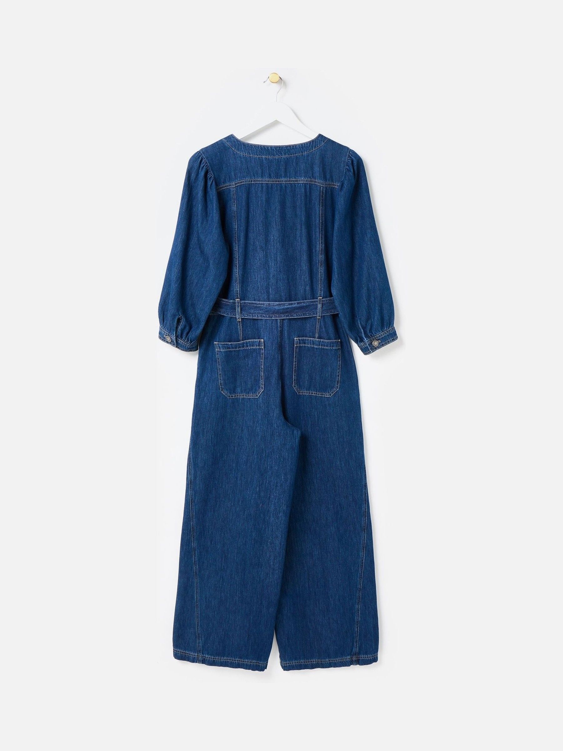 Buy Oliver Bonas Blue Denim V-Neck Tie Waist Jumpsuit from Next USA