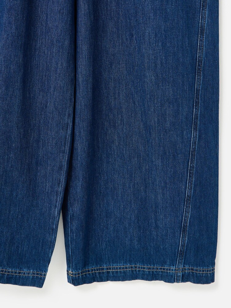 Oliver Bonas Blue Denim V-Neck Tie Waist Jumpsuit - Image 8 of 8 Oliver Bonas Blue Denim V-Neck Tie Waist Jumpsuit - Image 8 of 8