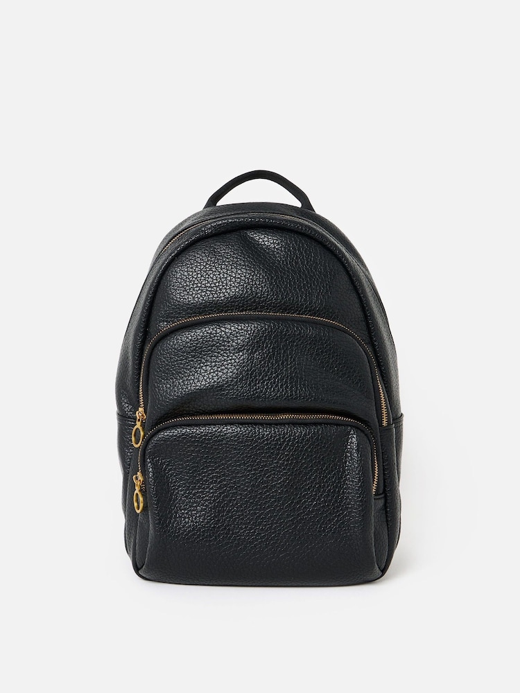 Oliver Bonas Black Harper Triple Zip Backpack - Image 2 of 7 Oliver Bonas Black Harper Triple Zip Backpack - Image 2 of 7