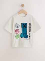 Ecru White Single Minecraft T-Shirt (3-16yrs) - Image 6 of 9