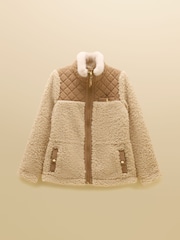 Joules Faux Fur Collared Fleece Jacket - Imagen 10 de 10