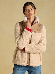 Joules Faux Fur Collared Fleece Jacket - Imagen 3 de 10