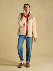 Joules Faux Fur Collared Fleece Jacket - Imagen 6 de 10