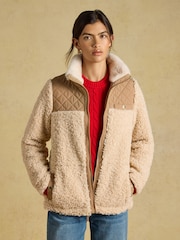 Joules Faux Fur Collared Fleece Jacket - Imagen 8 de 10