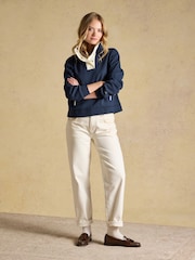 Joules Lulworth Navy Popper Funnel Neck Sweatshirt - Image 3 of 6