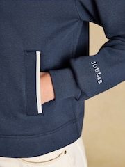 Joules Lulworth Navy Popper Funnel Neck Sweatshirt - Image 5 of 6