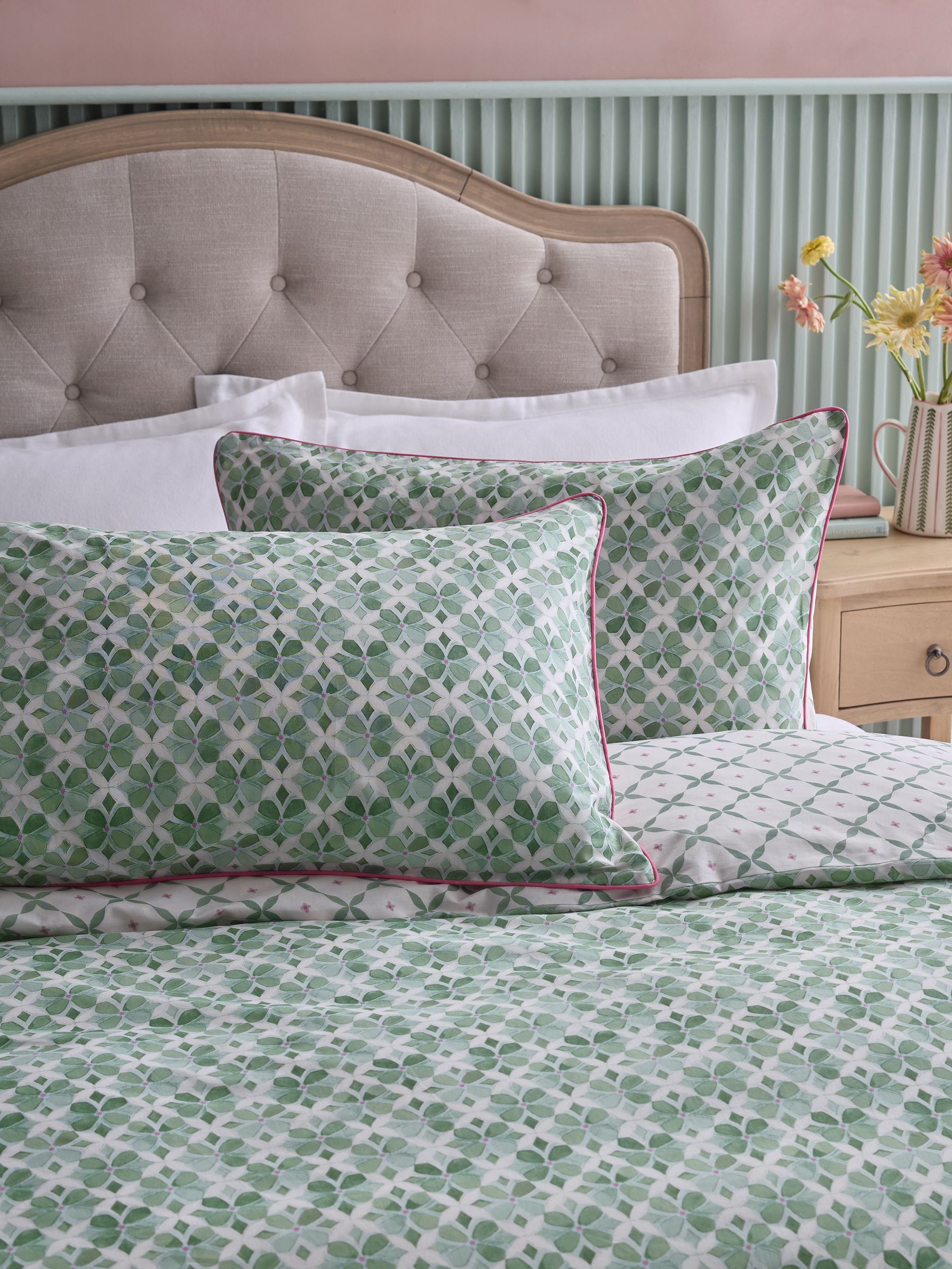 Unisex Next Green Cotton Tile Geometr...