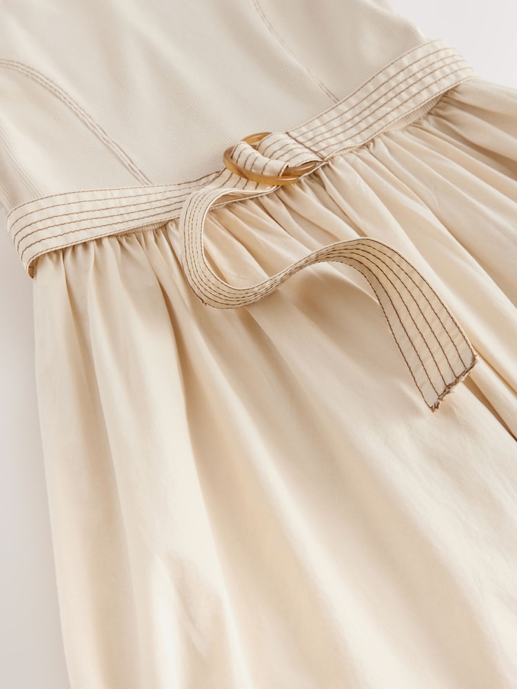 Stone 2 in 1 Woven Mix Belted Midi Dress - Image 7 of 7 Stone 2 in 1 Woven Mix Belted Midi Dress - Image 7 of 7