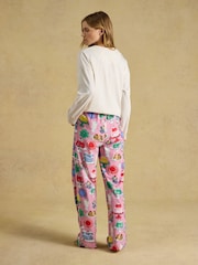 Lyla Cream and Pink Puddings Print Long Sleeve Jersey Cotton Pyjama Set - Image 2 of 7