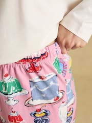 Lyla Cream and Pink Puddings Print Long Sleeve Jersey Cotton Pyjama Set - Image 4 of 7