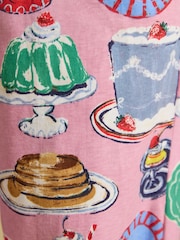 Lyla Cream and Pink Puddings Print Long Sleeve Jersey Cotton Pyjama Set - Image 6 of 7