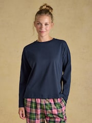 Joules Navy Cotton Long Sleeve Pyjama Top - Image 1 of 6