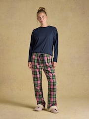 Joules Navy Cotton Long Sleeve Pyjama Top - Image 5 of 6