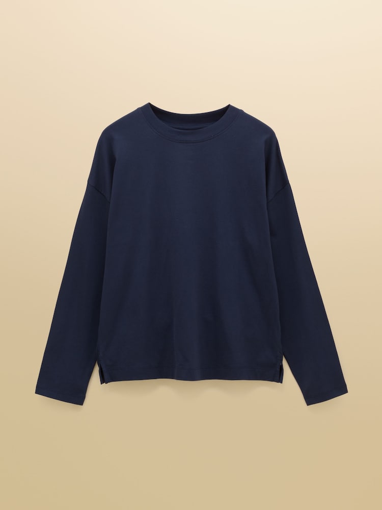 Joules Navy Cotton Long Sleeve Pyjama Top - Image 6 of 6 Joules Navy Cotton Long Sleeve Pyjama Top - Image 6 of 6