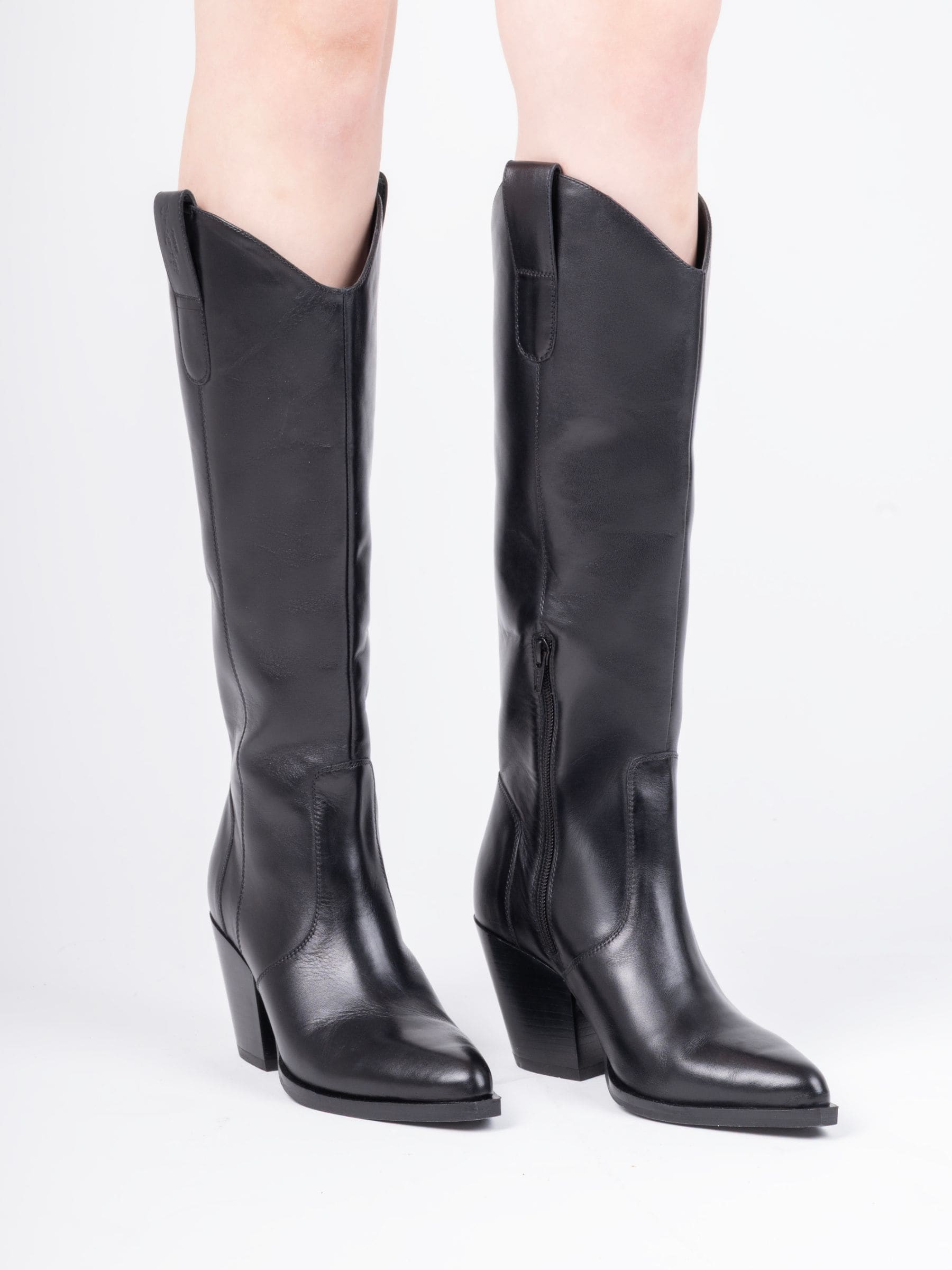 Buy Off The Hook Black Austin Pointed-Toe Knee-High Western Boots