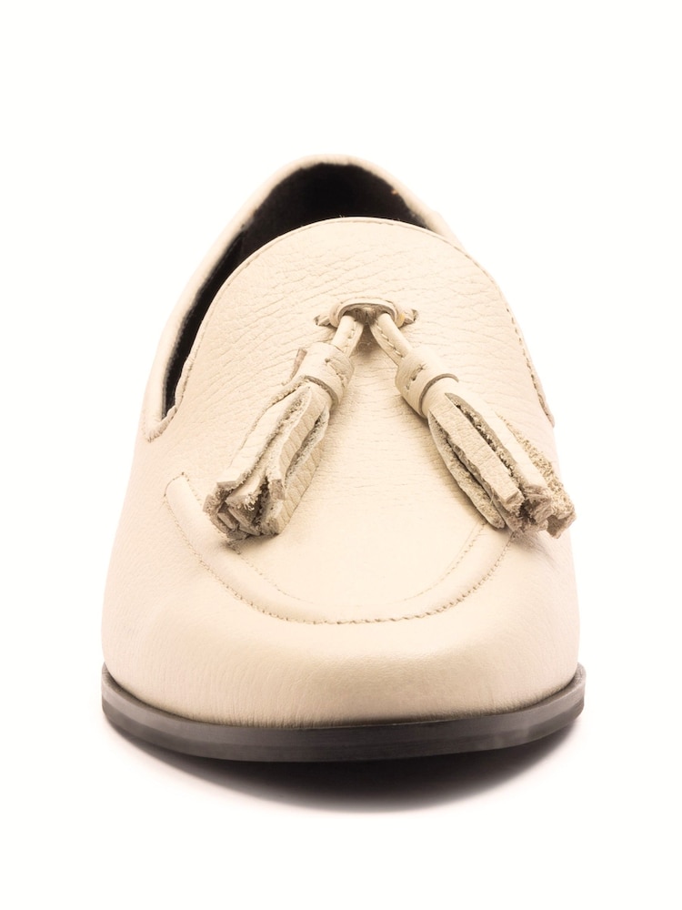 크림 - 오프 더 후크 모젤 가죽 태슬 로퍼 - 6의 이미지 6