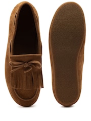 Off The Hook Brown Kennet Suede Fringe Moccasin Loafers - Image 6 of 6